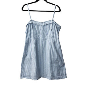 Fame and Partners Striped Blue Fit Flare Tank Dress Size 14